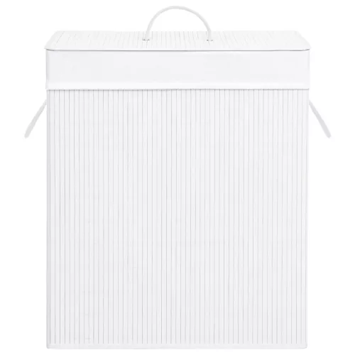  fehér egyrészes bambusz szennyestartó kosár 83 L