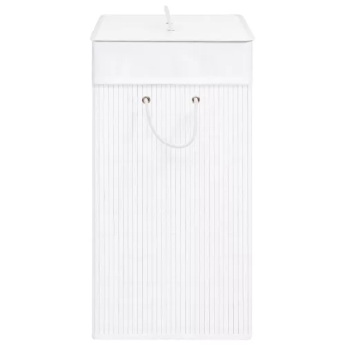  fehér egyrészes bambusz szennyestartó kosár 83 L