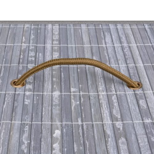  szürke egyrészes bambusz szennyestartó kosár