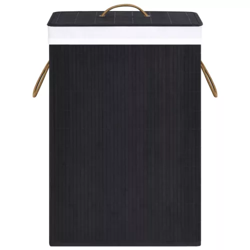  fekete egyrészes bambusz szennyestartó kosár