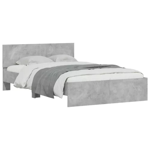  betonszürke ágykeret fejtámlával és LED-del 140x190 cm