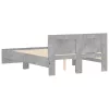  betonszürke ágykeret fejtámlával és LED-del 140x190 cm
