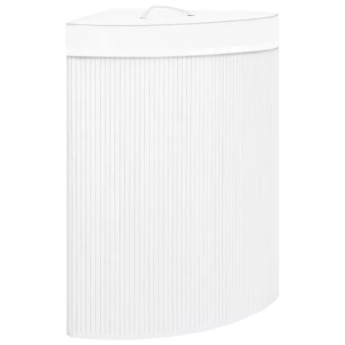  fehér sarok bambusz szennyestartó kosár 60 L