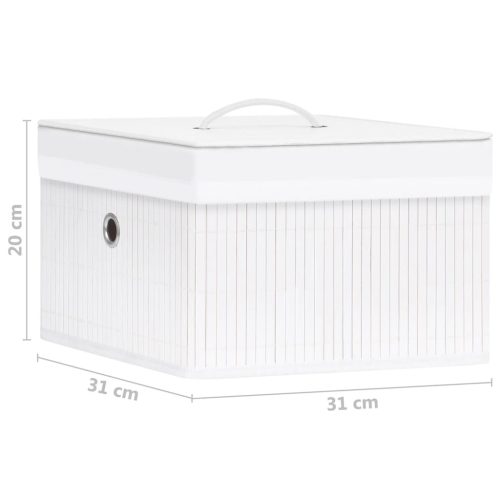  4 db fehér bambusz tárolódoboz