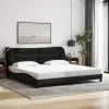  fekete szövet ágykeret matrac nélkül 200 x 200 cm