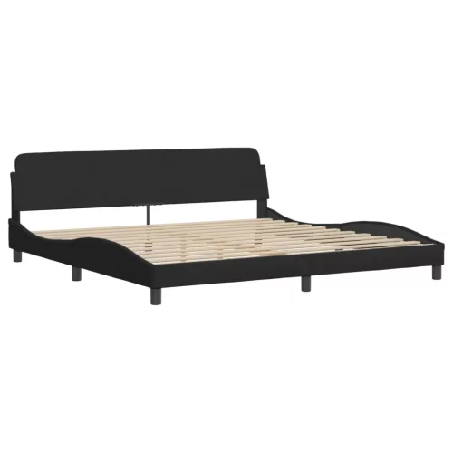  fekete szövet ágykeret matrac nélkül 200 x 200 cm