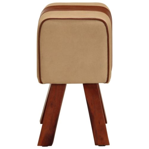  barna valódi bőr és tömör mangófa tornapad 38 cm