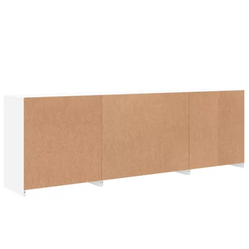  fehér tálalószekrény LED-világítással 202x37x67 cm