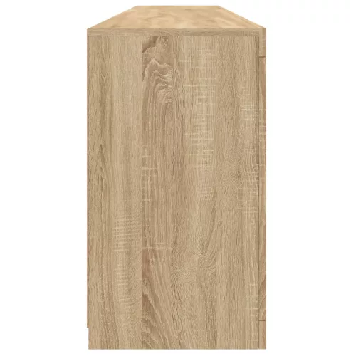  sonoma tölgy színű tálalószekrény LED-ekkel 202x37x67 cm