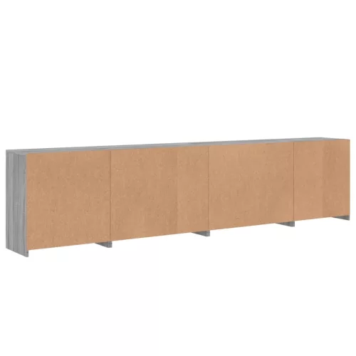  szürke sonoma tálalószekrény LED-világítással 283x37x67 cm