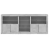  betonszürke tálalószekrény LED-világítással 162 x 37 x 67 cm