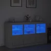  fehér tálalószekrény LED-világítással 123 x 37 x 67 cm