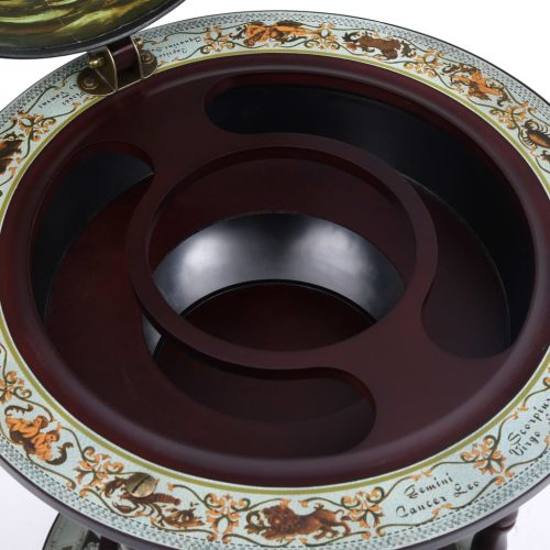  kék földgömb alakú eukaliptuszfa bárszekrény/bortartó állvány