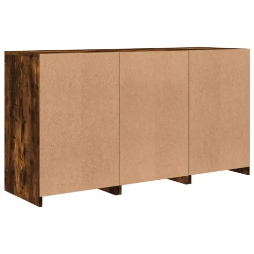  füstös tölgy színű tálalószekrény LED-ekkel 123 x 37 x 67 cm