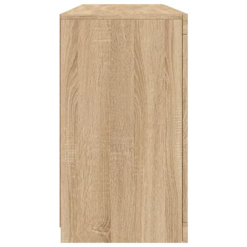  sonoma tölgy színű tálalószekrény LED-ekkel 142,5 x 37 x 67 cm