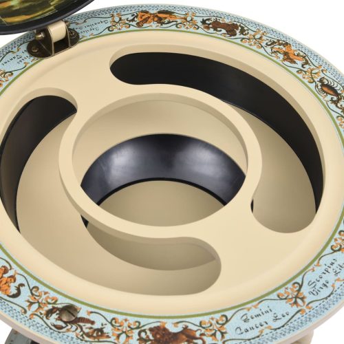  kék földgömb alakú eukaliptuszfa bárszekrény/bortartó állvány 