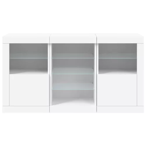  fehér tálalószekrény LED-világítással 123 x 37 x 67 cm