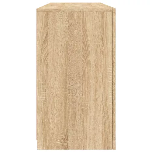  sonoma tölgy színű tálalószekrény LED-ekkel 142,5 x 37 x 67 cm