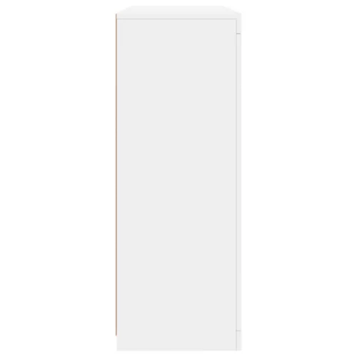  3 db fehér szerelt fa tálalószekrény LED-ekkel