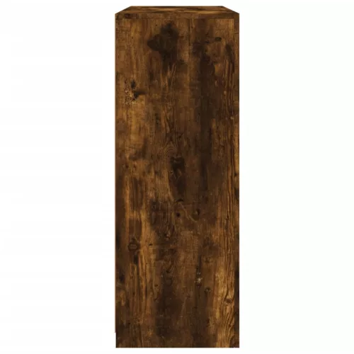  3 db füstös tölgy színű szerelt fa tálalószekrény LED-ekkel