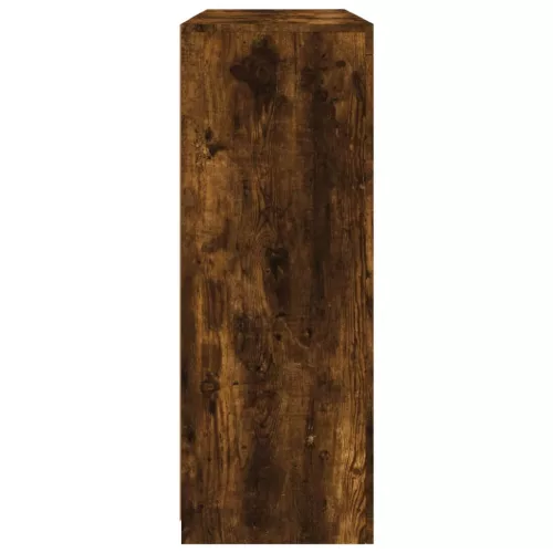  3 db füstös tölgy színű szerelt fa tálalószekrény LED-ekkel