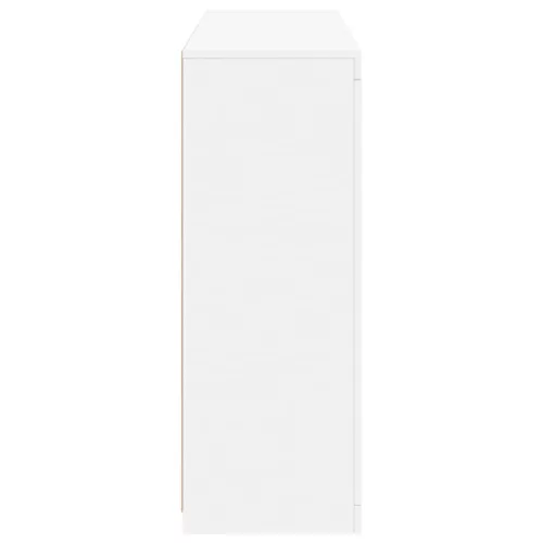  3 db fehér szerelt fa tálalószekrény LED-ekkel