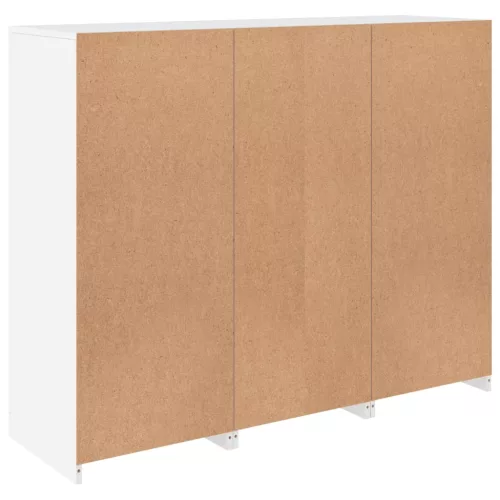  3 db fehér szerelt fa tálalószekrény LED-ekkel