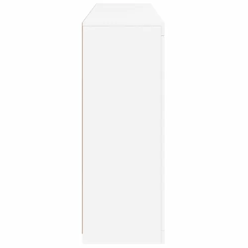  3 db fehér szerelt fa tálalószekrény LED-ekkel