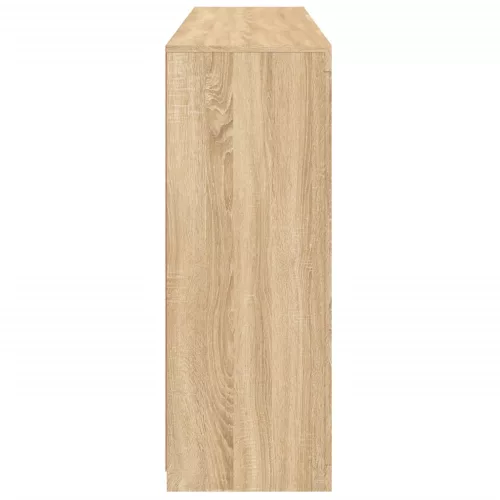  3 db sonoma tölgy színű szerelt fa tálalószekrény LED-ekkel