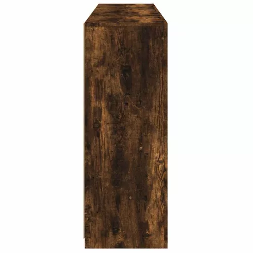  3 db füstös tölgy színű szerelt fa tálalószekrény LED-ekkel