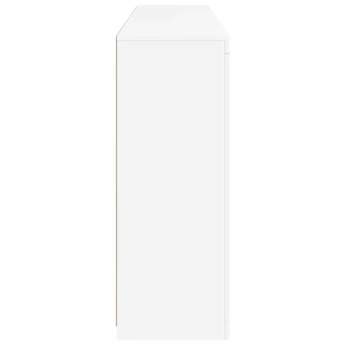  3 db fehér szerelt fa tálalószekrény LED-ekkel