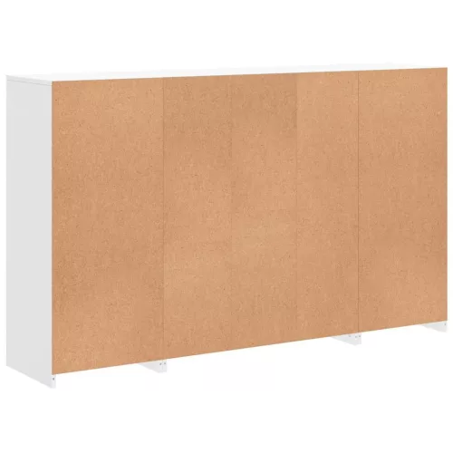  3 db fehér szerelt fa tálalószekrény LED-ekkel