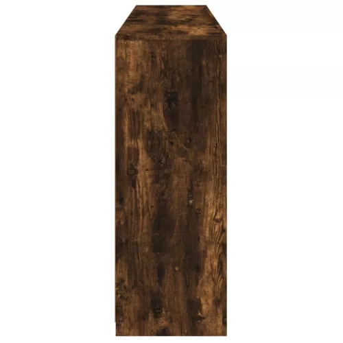  3 db füstös tölgy színű szerelt fa tálalószekrény LED-ekkel