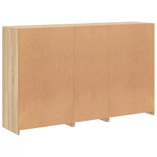  sonoma tölgy színű tálalószekrény LED-ekkel 162 x 37 x 100 cm