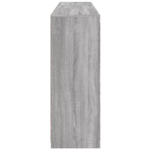  szürke sonoma színű tálalószekrény LED-ekkel 162 x 37 x 100 cm