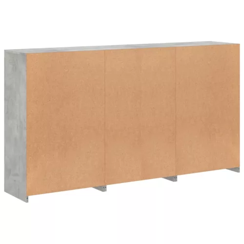  betonszürke tálalószekrény LED-világítással 181,5 x 37 x 100 cm