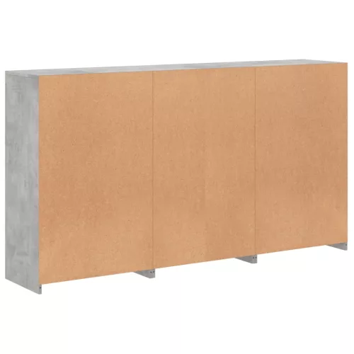  betonszürke tálalószekrény LED-világítással 181,5 x 37 x 100 cm