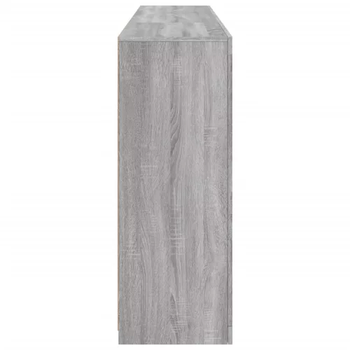  szürke sonoma színű tálalószekrény LED-ekkel 181,5x37x100 cm