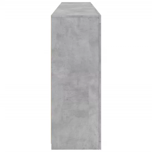  betonszürke tálalószekrény LED-világítással 202 x 37 x 100 cm