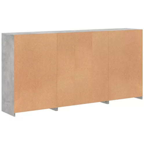  betonszürke tálalószekrény LED-világítással 202 x 37 x 100 cm