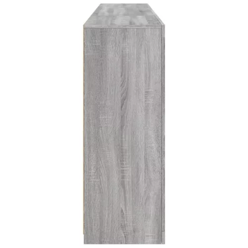  szürke sonoma színű tálalószekrény LED-ekkel 202 x 37 x 100 cm