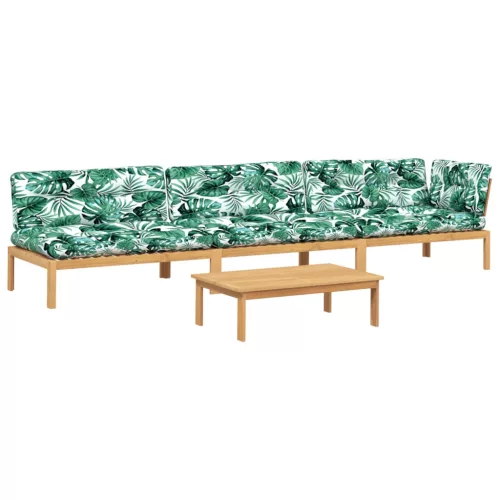  4 részes tömör akácfa kerti raklap ülőgarnitúra párnával