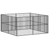  8 paneles fekete porszórt acél kutyajáróka