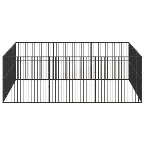  12 paneles fekete porszórt acél kutyajáróka