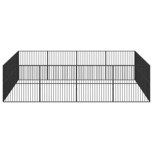  16 paneles fekete porszórt acél kutyajáróka