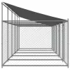  szürke horganyzott acél kutyaketrec tetővel és ajtókkal 10x2x2m