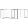  szürke horganyzott acél kutyaketrec ajtókkal 4 x 2 x 1,5 m