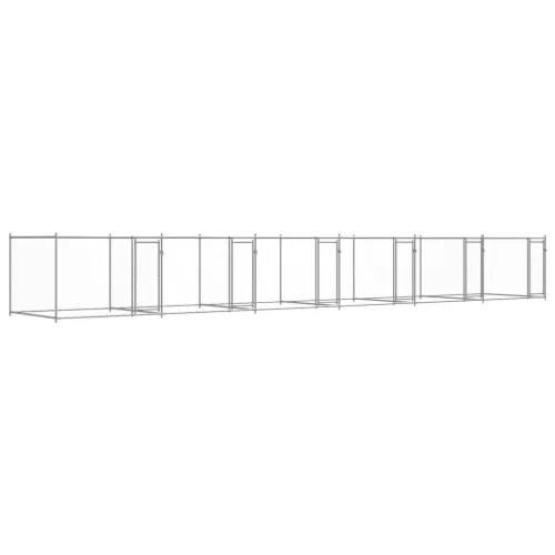  szürke horganyzott acél kutyaketrec ajtókkal 12 x 2 x 1,5 m