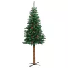  zöld PVC vékony karácsonyfa valódi fával és tobozzal 150 cm