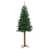  zöld PVC vékony karácsonyfa valódi fával és tobozzal 180 cm